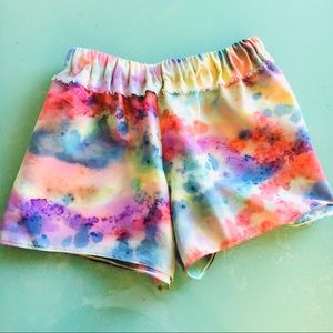 NEW Rainbow Silk Boho Deadstock Vintage Shorts